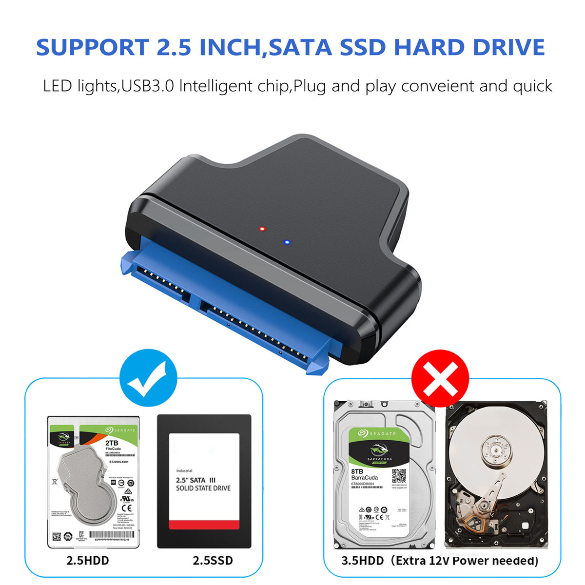 USB to SATA Hard Drive Adapter USB30sata