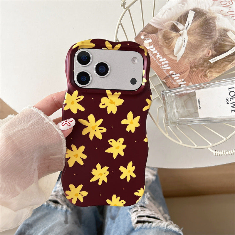 Automne hiver vin rouge modèle floral cas téléphone