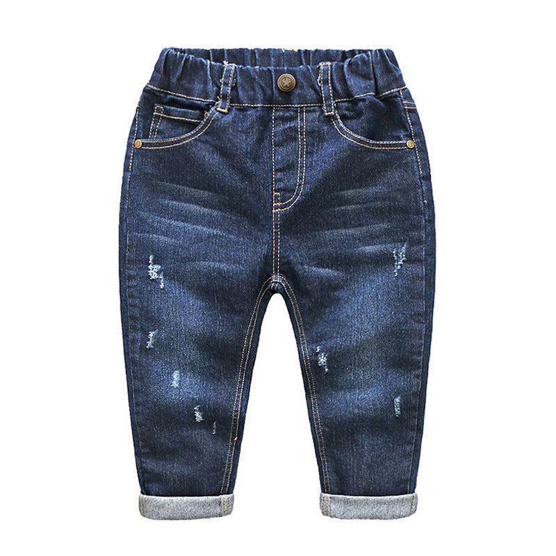 Le printemps et l'automne des garçons Crawler Jeans pantalons occasionnels pour enfants Crawler