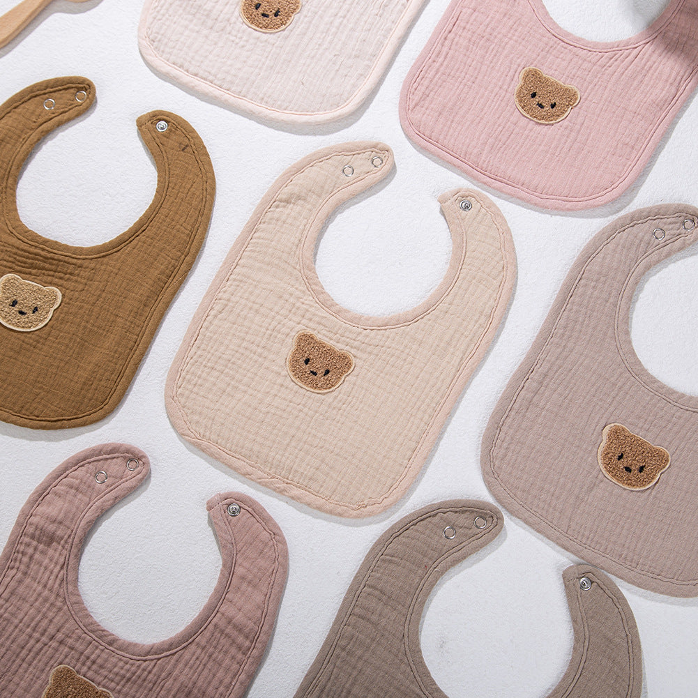 Dessin animé animal imprimé Bébé coton Bib