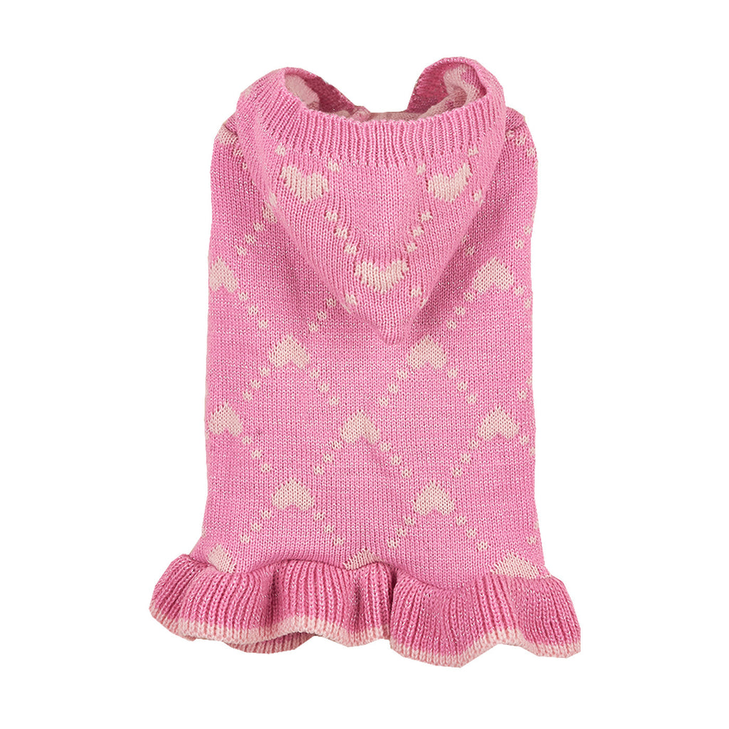 Petit chien sweater Hoodies Robe Hiver tricot mignon vêtements coeur Puppy vêtements