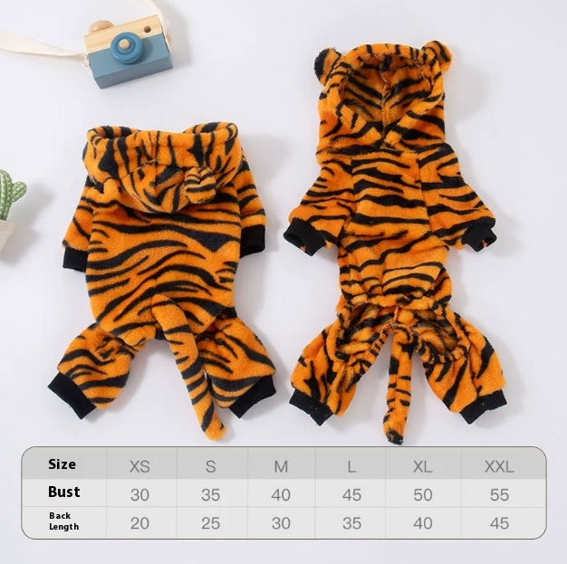 Costume de chien de coq de coq thermique doublé de polaire Vêtements de chat Petit chien
