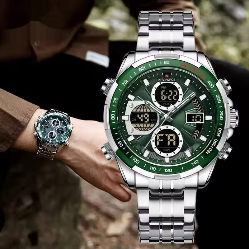 Montre multifonction en acier inoxydable pour homme