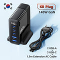 Affichage numérique 140W Gallium Nitride GaN Chargeur 3C2A Charge rapide