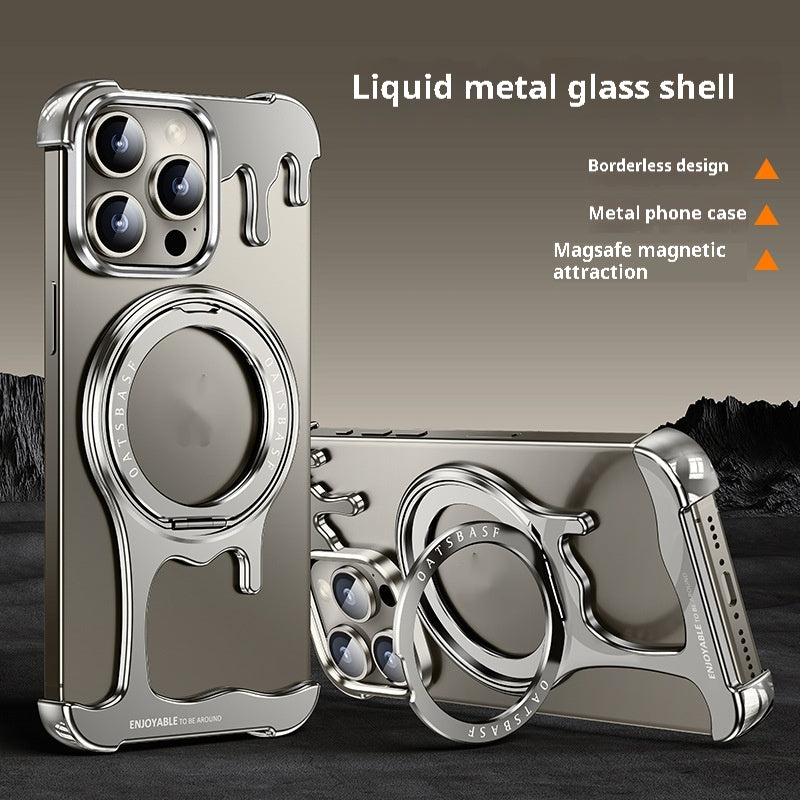 Nu sans cadre liquide Feel Phone Case Support magnétique