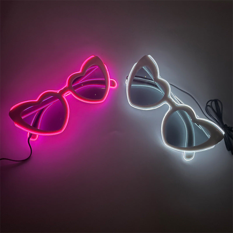 Accessoires de soirée pour femmes Lunettes de Glowing en forme de coeur