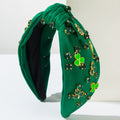 Strass Green Clover Décoration Accessoires Cheveux Hoop Femme