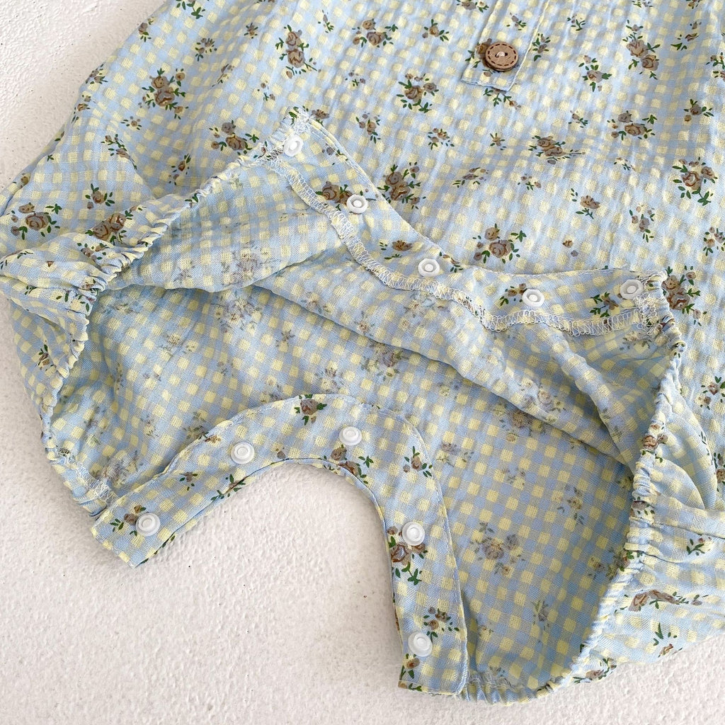 Personnalité Plaid Imprimé Suspendeurs Fleurs Vêtements de travail Pantalons