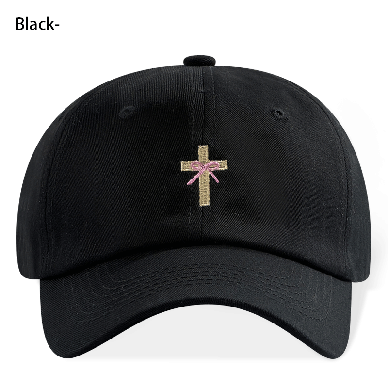 Religieux Christian Cross Bow Broderie Vintage Casual Unisexe Baseball Chapeau de papa