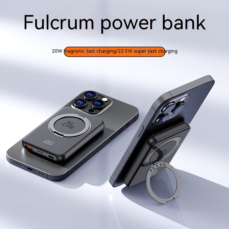 Aspiration magnétique avec chargeur sans fil de support portable 5000mAh Alimentation mobile