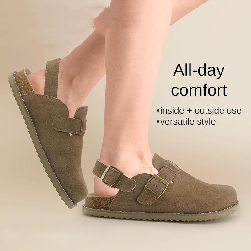 Femmes Suede Buckle Mules Chaussures