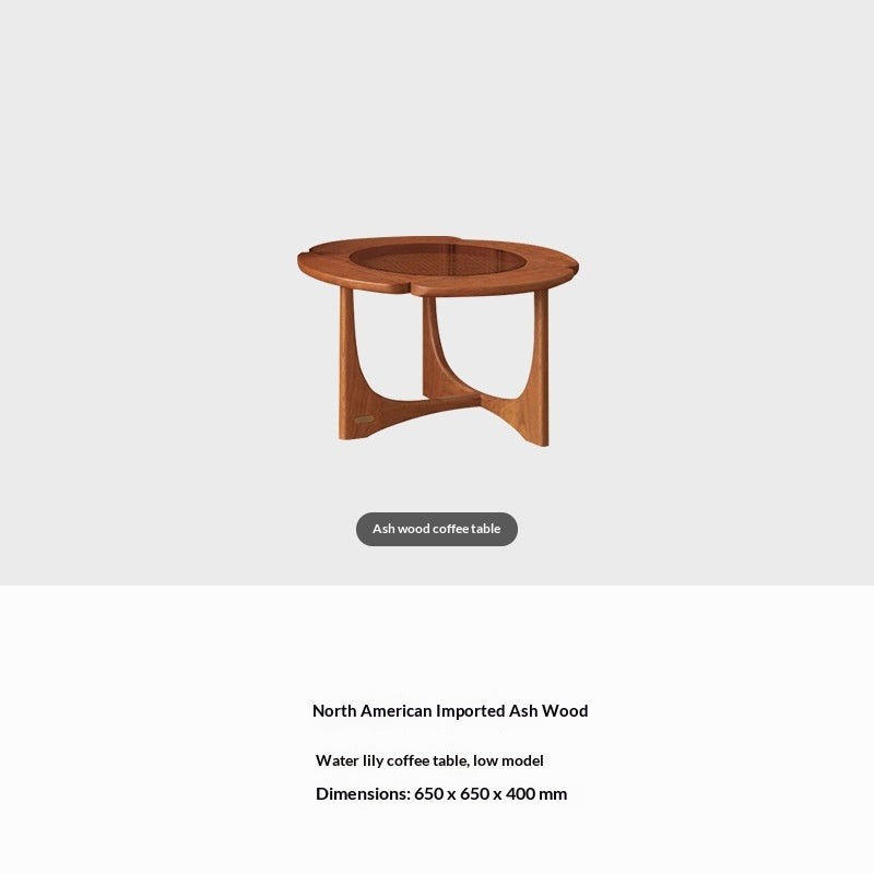 Table à café en bois massif rétro de style nordique et ensemble de table pour petits apartme