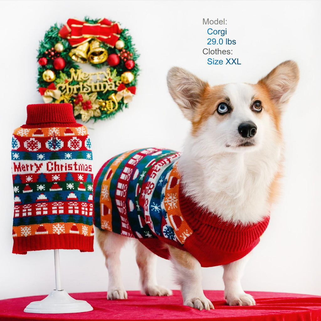 Automne et hiver Noël Chandail Col Turtle 2 pattes Vêtements de chien