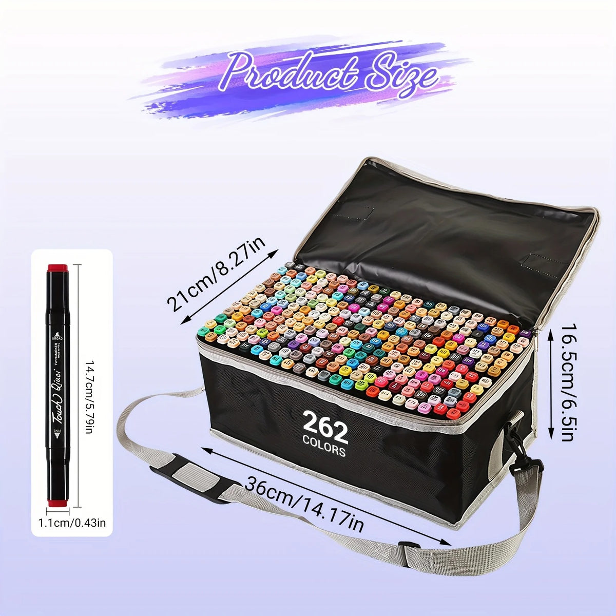 262 Couleur double-tip Marqueur Set Quick-Dry Marqueurs de croquis pour la peinture de dessin professionnel