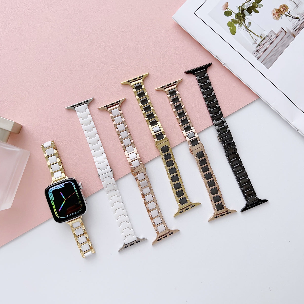 Bracelet de montres en céramique en acier inoxydable