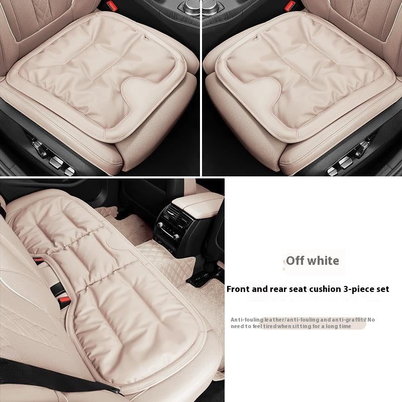 Coussin de siège auto en cuir anti-salissure Hiver Ensemble de trois pièces