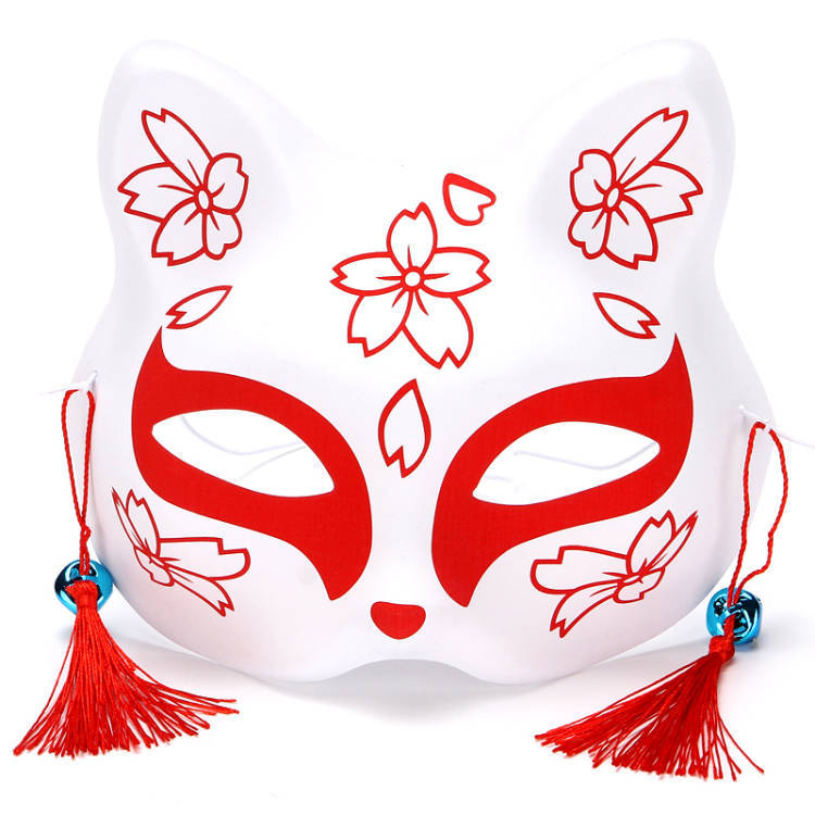 Style japonais populaire demi-chat visage et vent chimes habiller Fox Masque Cosplay enfants