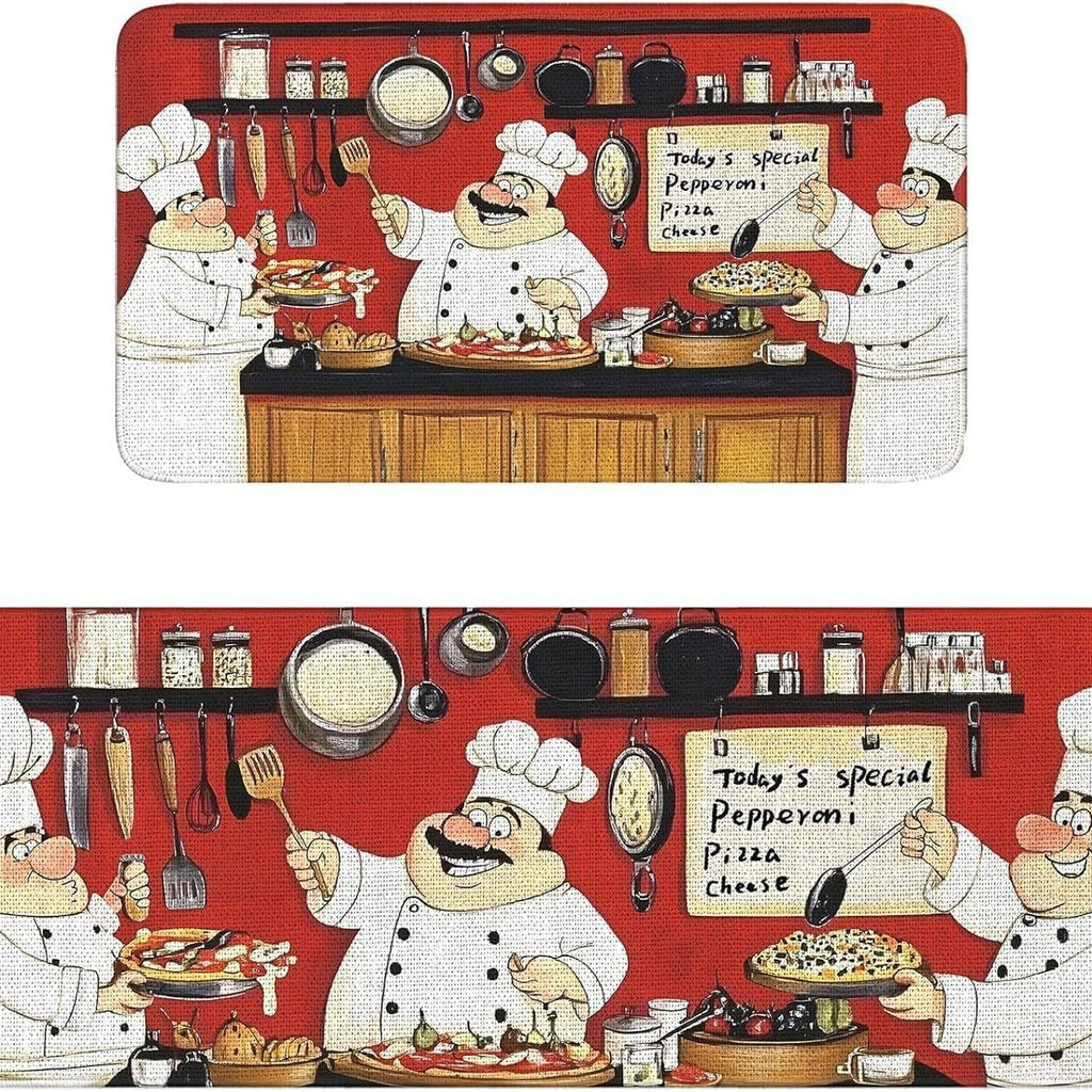 Rétro-style tapis de cuisine résistant aux taches Durable et facile à entretenir