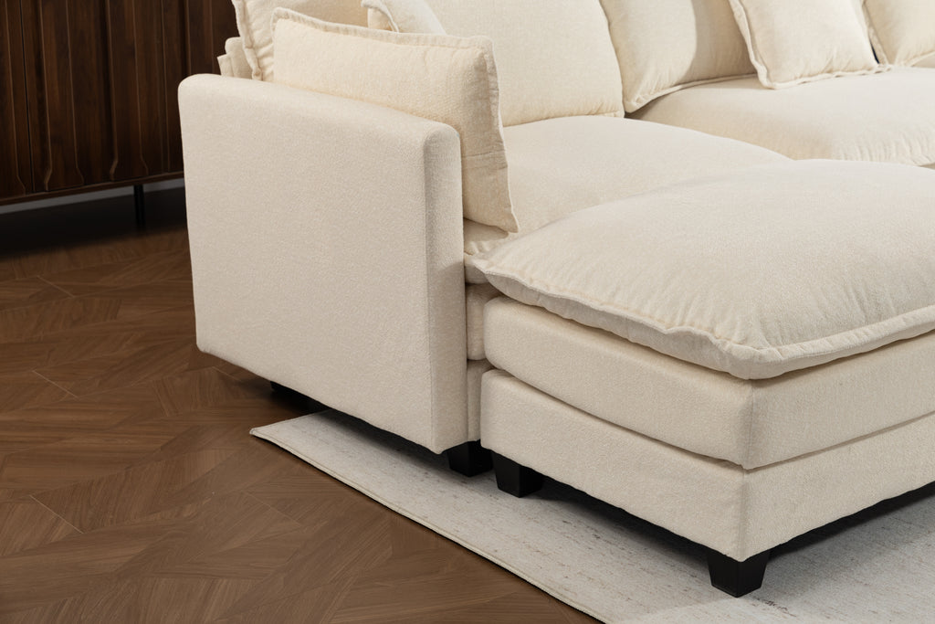 Moderne 4 places avec 2ottoman 149.61" Canapé sectionnel avec oreillers de taille