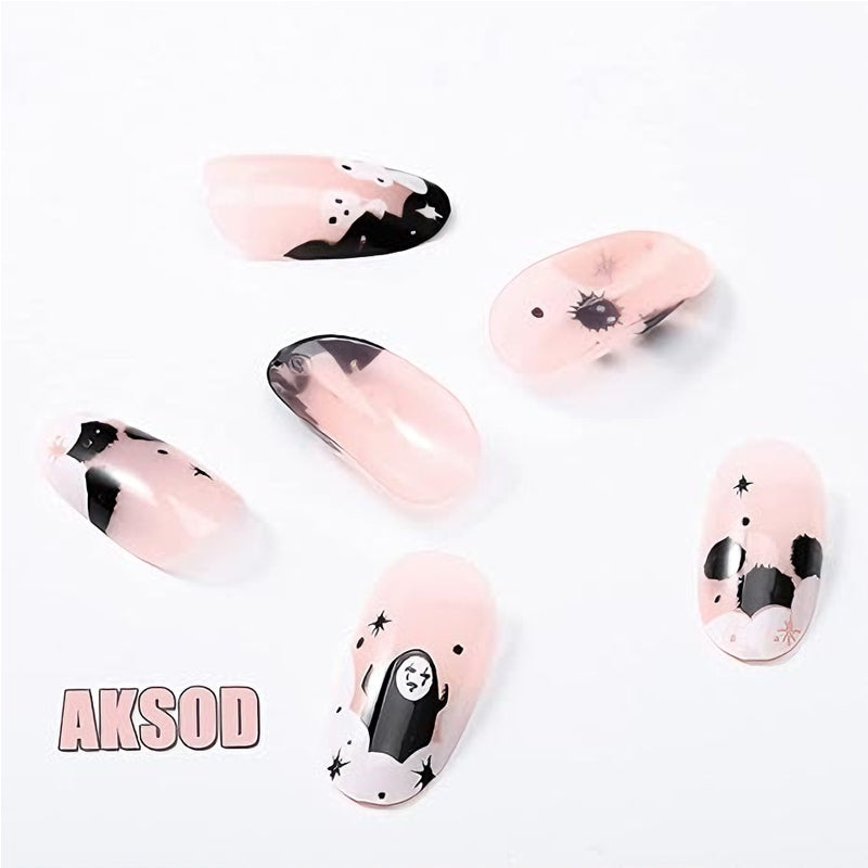24 PCS hommes sans visage art ongles