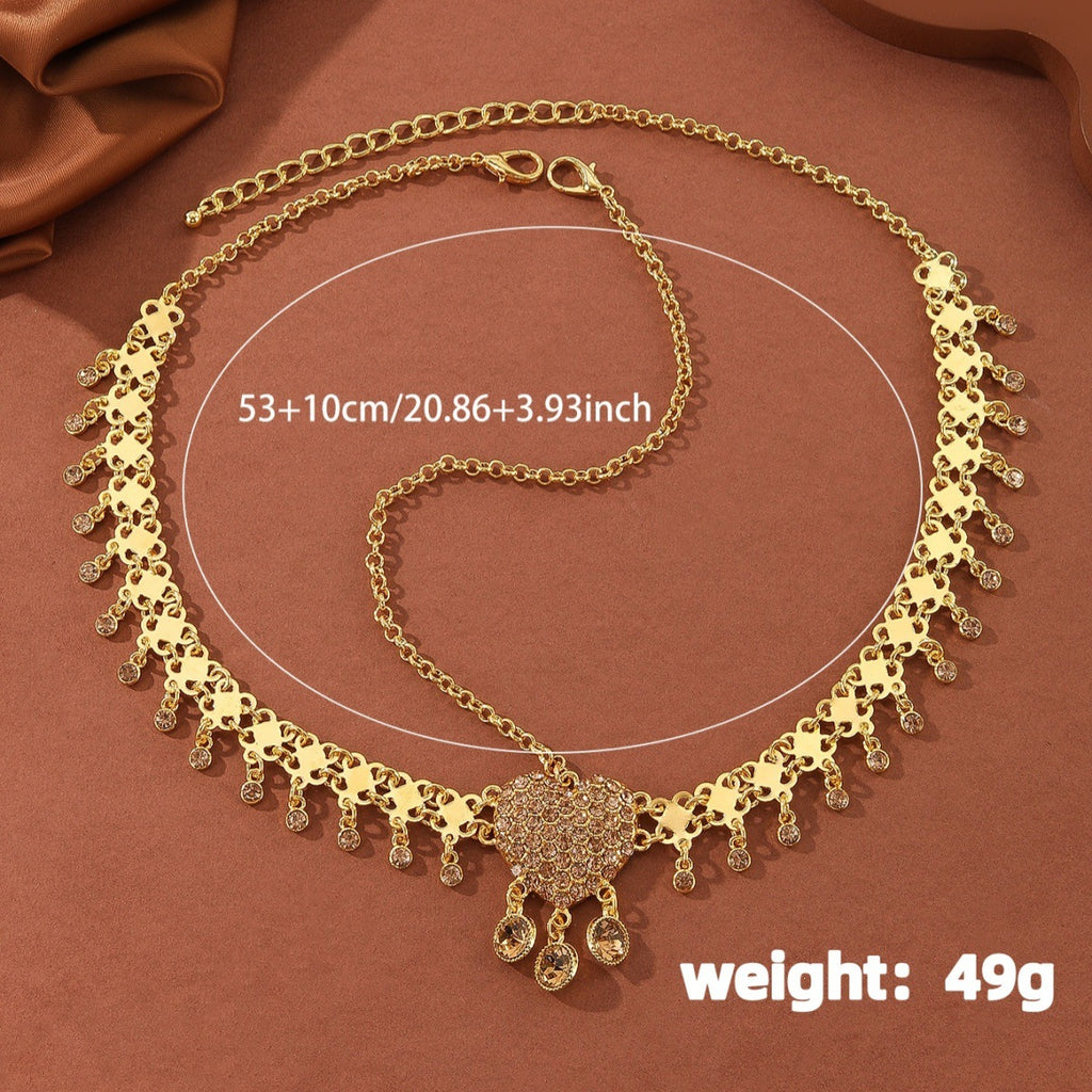 Tassel Forehead Ornament Heart Maang Tikka Ethnic Headpiece for Dance