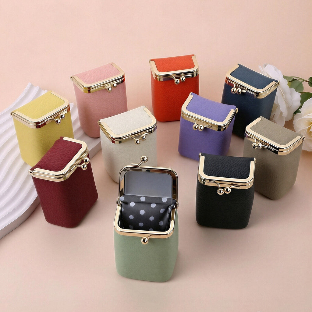 Mini sac rouge à lèvres en cuir
