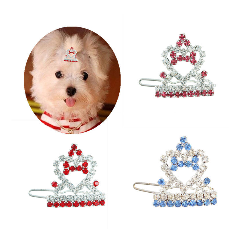 Mode Crown Chiens et chats Barrettes Fournitures pour chiens