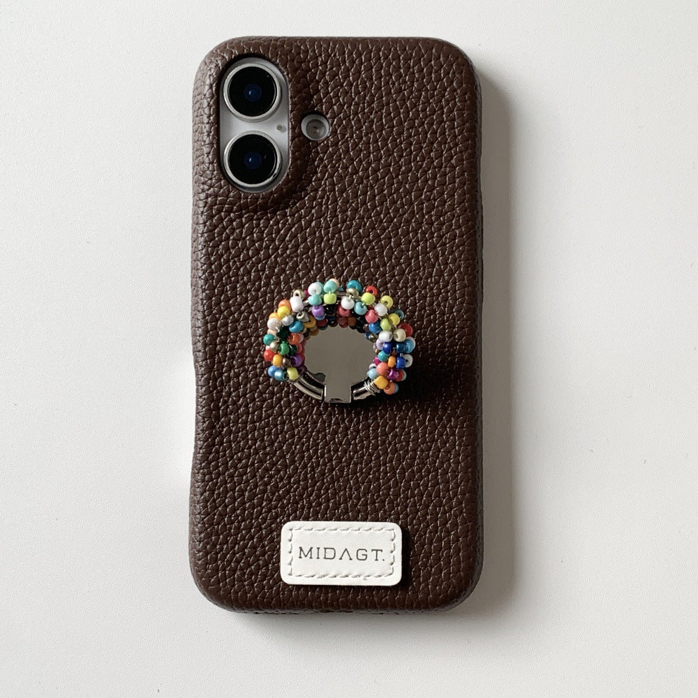 Porte bague en perles Minimalist Solid-color Phone Case