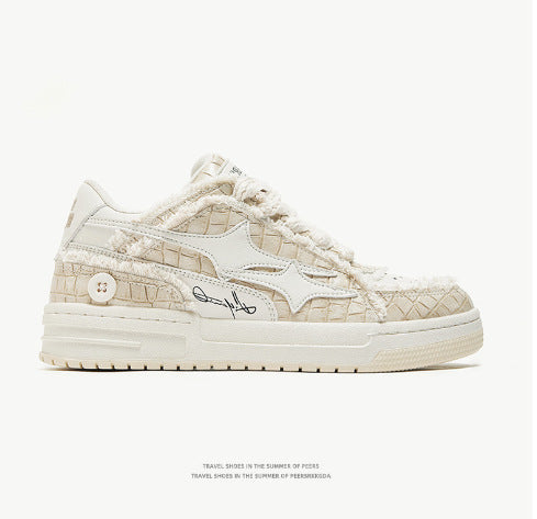 Chaussures Blanc Respirant Casual Style Coréen