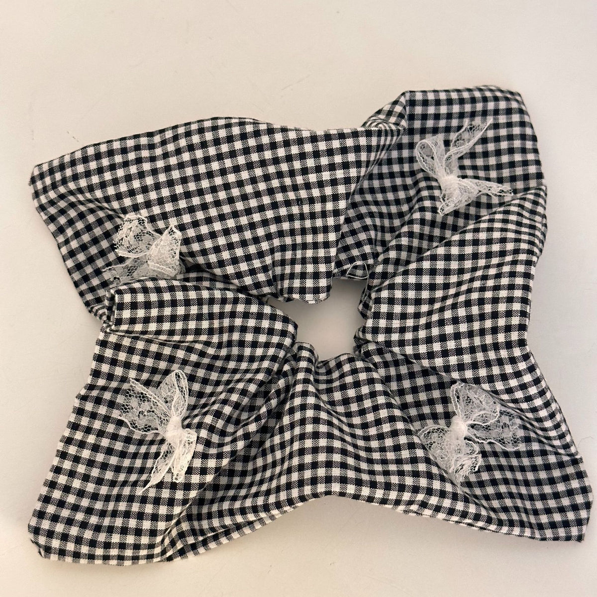 French Vintage Plaid Square Scrunchie