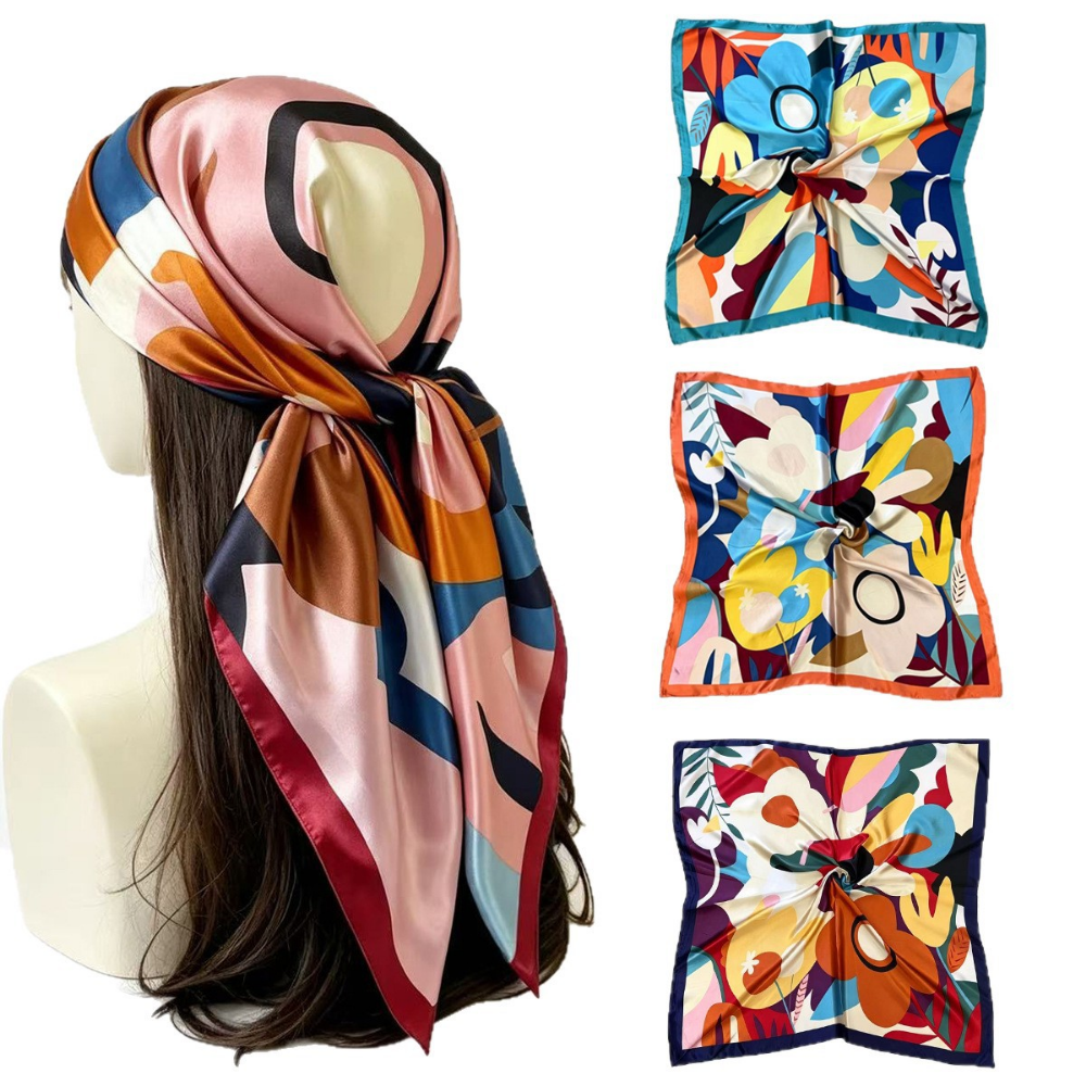 Résumé Imitation florale Écharpe Satin Square