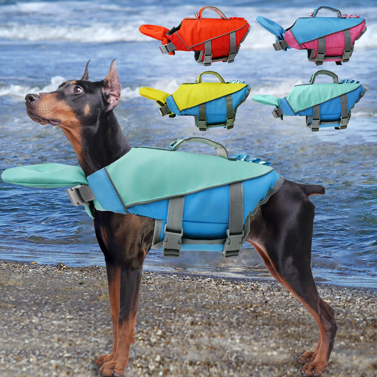 Maillot de bain pour chien Patchwork réfléchissant Veste de vie