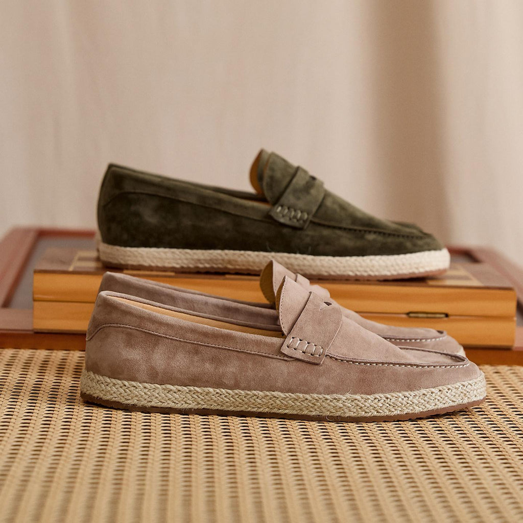 Mocassins pour hommes en peau de mouton rétro