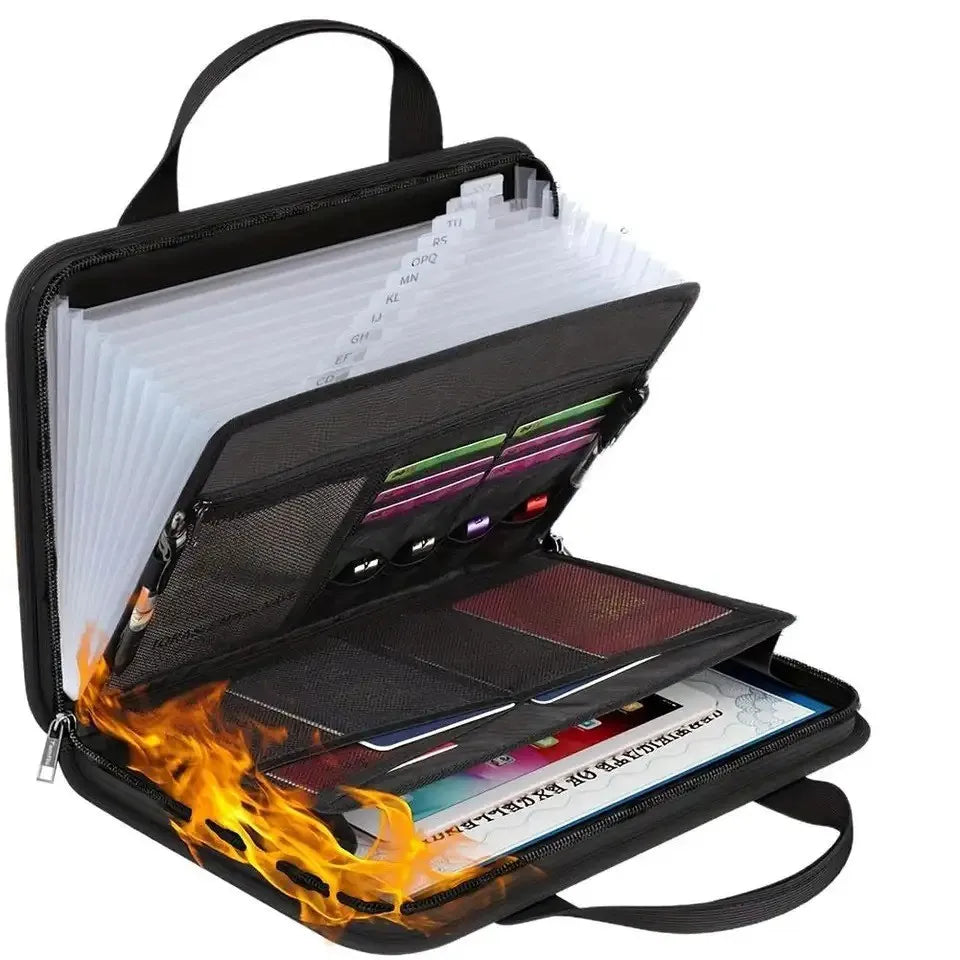 Sac de document ignifuge mallette étanche argent sûr