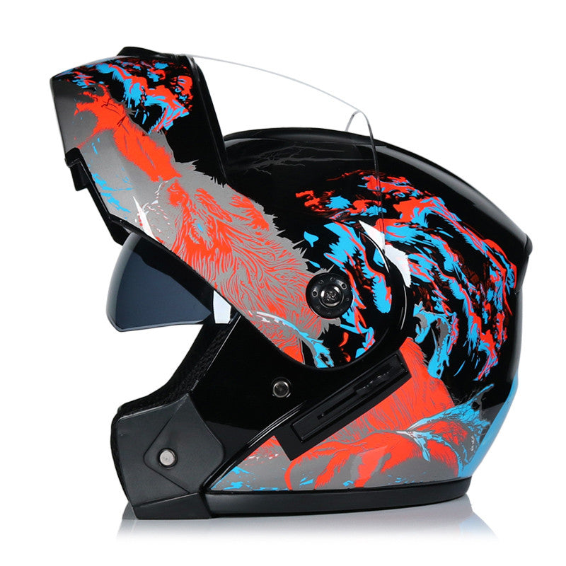 Casque de moto d'hiver double-lentilles non couvert