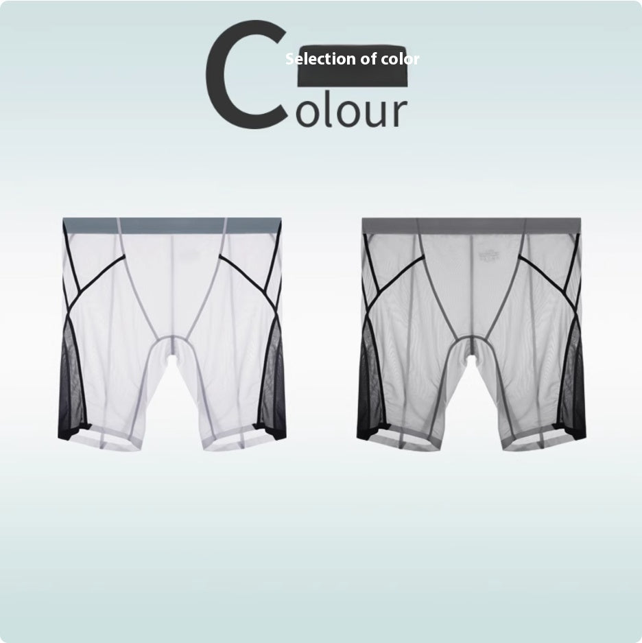 Sous-vêtements de sport en soie glacée Hommes Non-trace Porter Leg Quick Dry Plus Long Porter Crotch