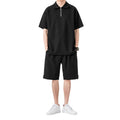 Polo Shirt Sports Shorts Trendy Solid Color Couple's Outfit