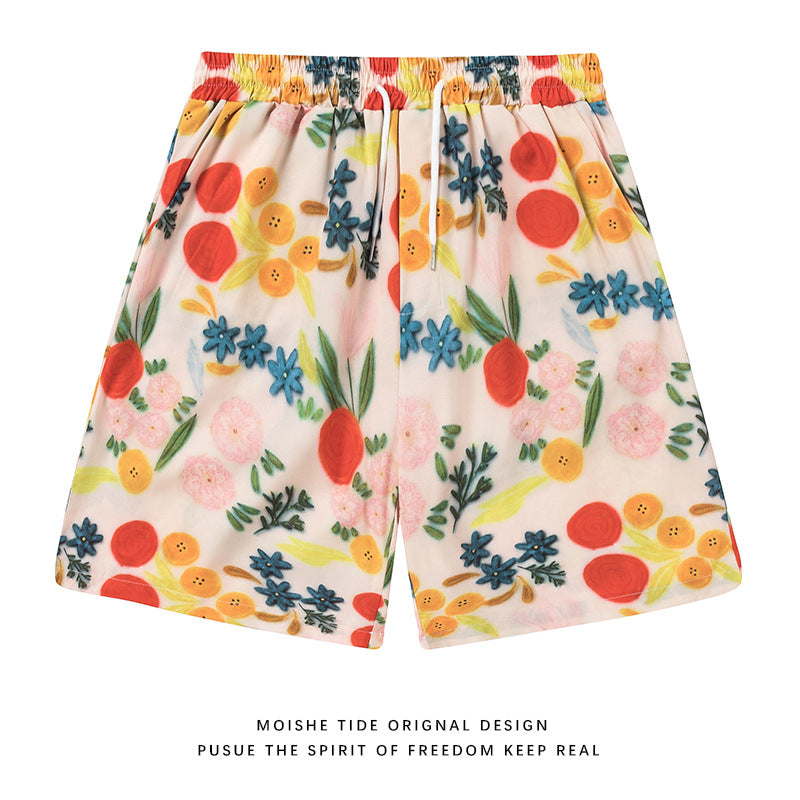 Homme S Casual Beach Short avec toute l'impression florale
