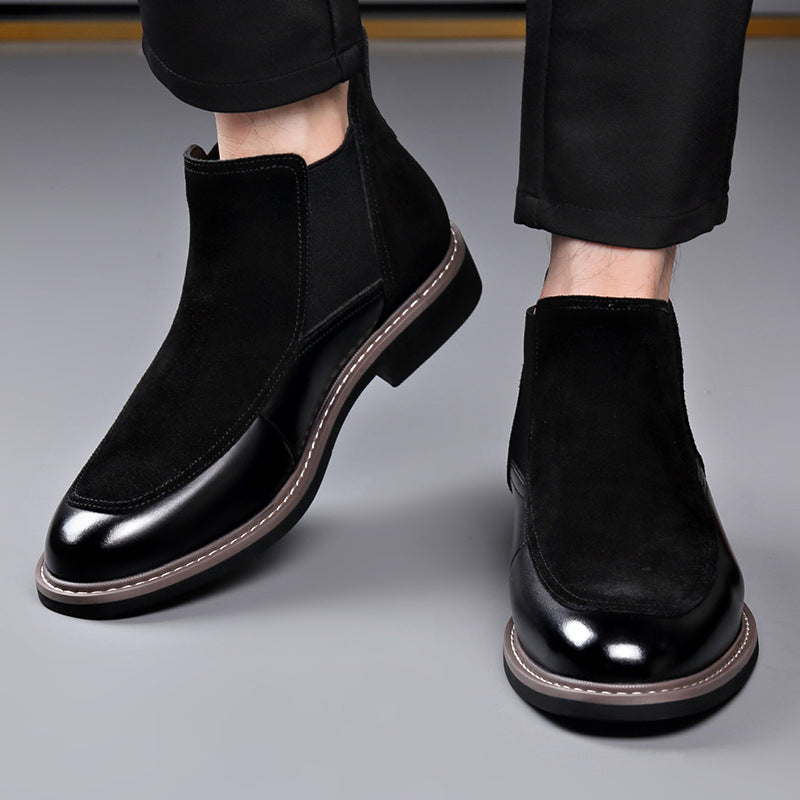 Bottes pour hommes casuales de patchwork chaud doublé de polaire