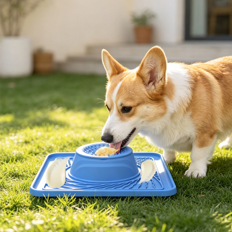 Bol de chien à alimentation lente en silicone domestique