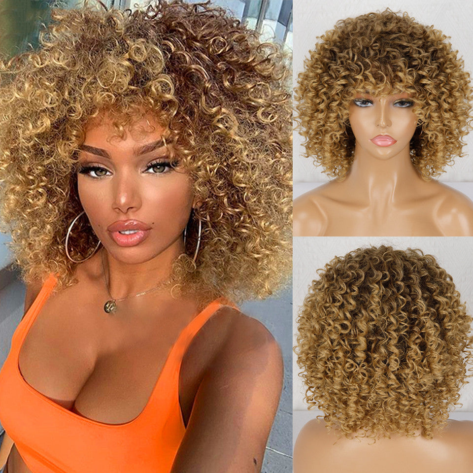 Synthétique Afro Curly Perruques africaines pour femmes noires