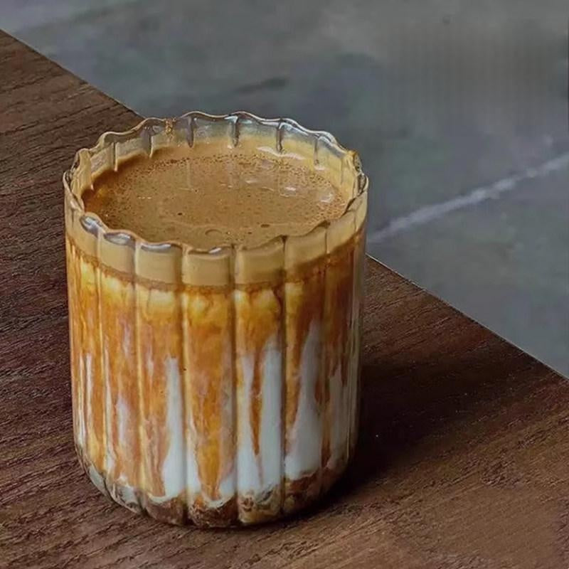 Coupe d'eau haute-borosilicate rétro transparente résistante à la chaleur