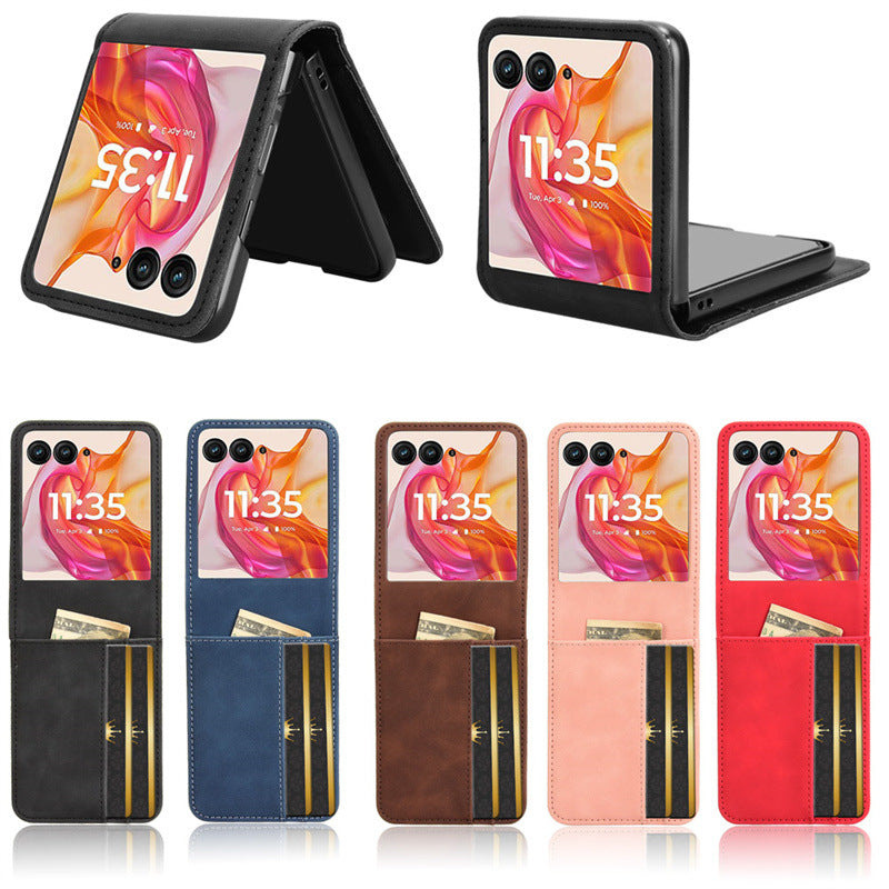 Flip Card Étui de téléphone en cuir résistant à la chute