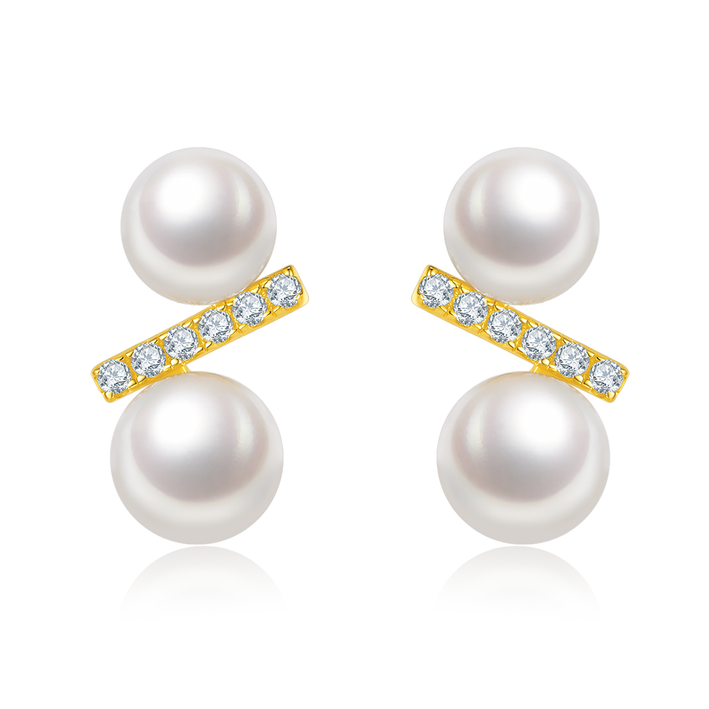 S925 Argent Sterling Boucles d'oreilles en perles d'eau douce naturelles pour femmes