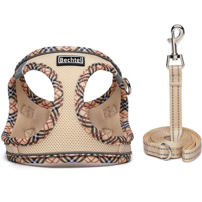 Pet Harness Vest Style Leash - Ajustable Respirant Chat Harnais avec D-Ring pour Walki