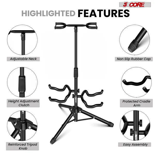 Support universel pour 5 guitares réglables Support universel