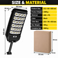 Solar Powered Motion Sensor Outdoor Light W7208 6 Noir pour Garden Yard Street Wall LED