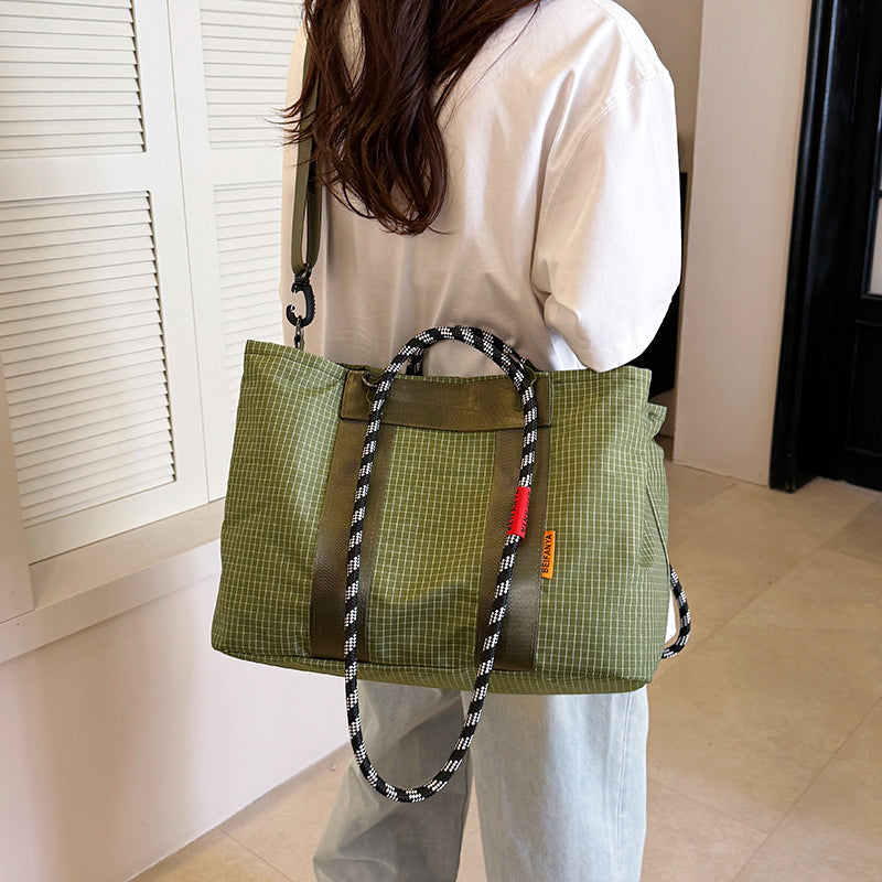 Grid Pattern Sac à fourre-tout de grande capacité