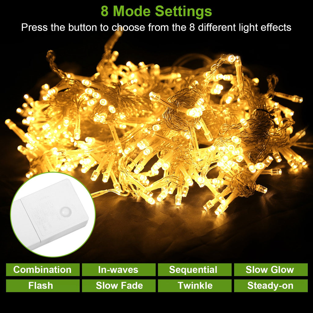 1Pc 3Meter 300 LEDs Chaîne lumière rideau avec télécommande 8 modes de lumière IP44 étanche pour Chr