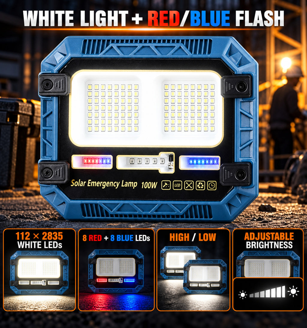 Afficheur de batterie rechargeable alimenté par l'énergie solaire 18650 W8113 1 Télécommande LED Flood Light Re